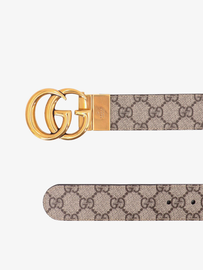 Shop Gucci Woman Gg Marmont Woman Beige Belts In Cream