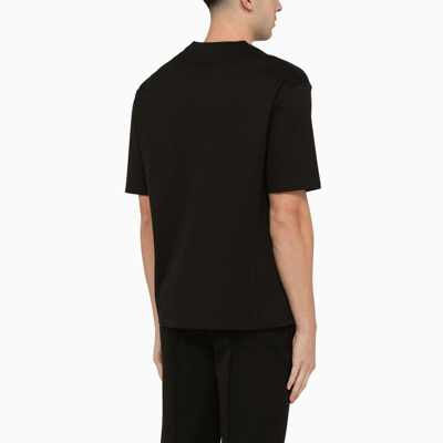 Shop Prada Black Cotton Crew-neck T-shirt Men