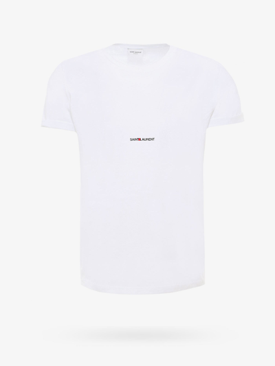 Shop Saint Laurent Man T-shirt Man White T-shirts