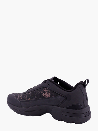 Stone Island Grime Logo-embossed Sneakers In Black