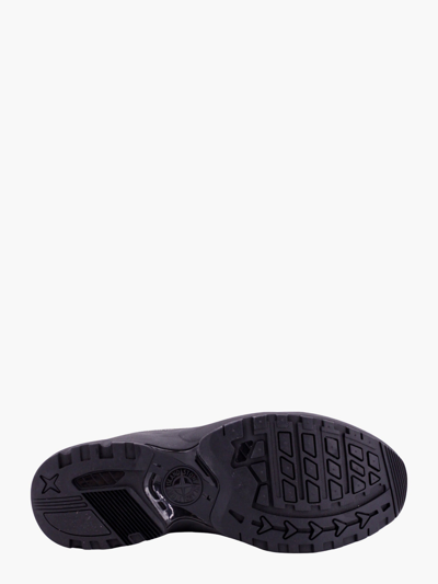 Stone Island Grime Logo-embossed Sneakers In Black