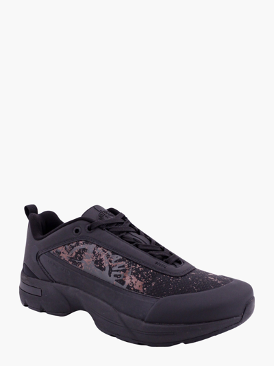 Stone Island Grime Logo-embossed Sneakers In Black