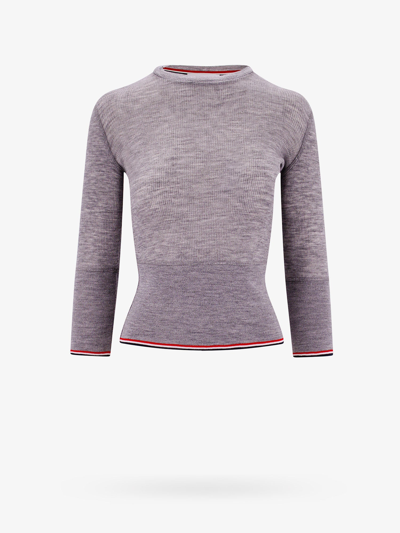 Shop Thom Browne Woman Sweater Woman Grey Knitwear In Gray