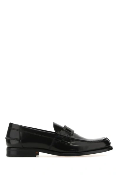 Shop Tod's Man Black Leather Loafers