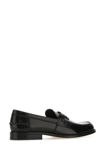 Shop Tod's Man Black Leather Loafers