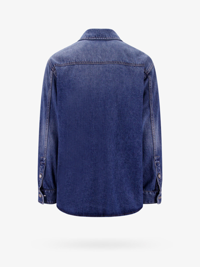 Shop Valentino Man Shirt Man Blue Shirts