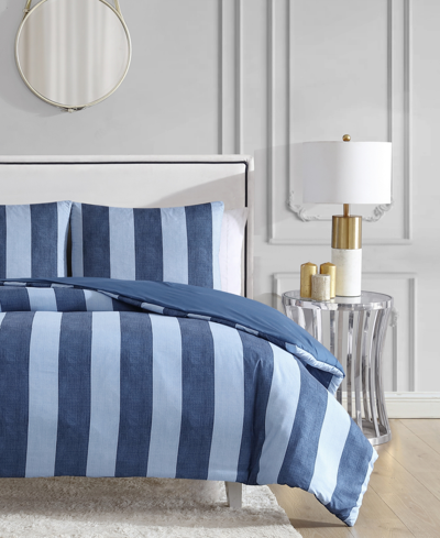Shop Juicy Couture Denim Stripe 2-pc. Reversible Comforter Set, Twin/twin Xl In Blue Stripe