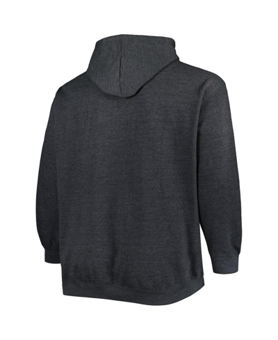 Champion Men's  Heather Charcoal Ohio State Buckeyes Big And Tall Arch Over Logo Powerblend Pullover In Heather Charcoal