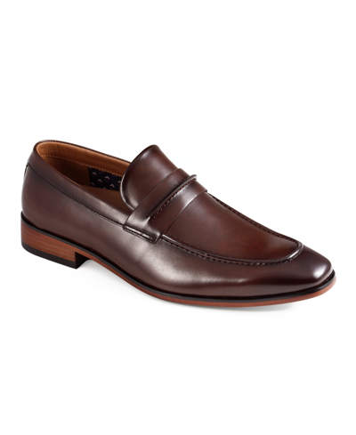 Shop Tommy Hilfiger Men's Steran Slip On Dress Loafers In Dark Brown