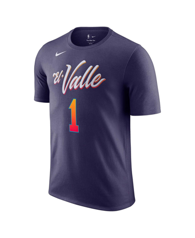 Shop Nike Men's  Devin Booker Purple Phoenix Suns 2023/24 City Edition Name And Number T-shirt