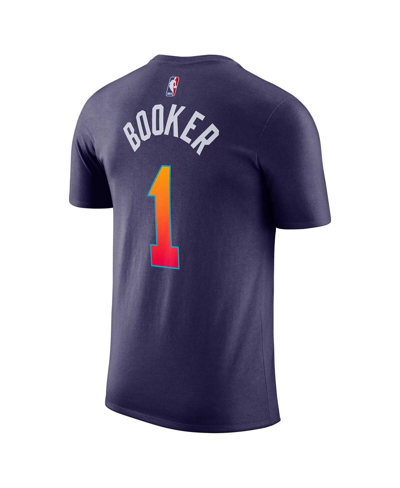 Shop Nike Men's  Devin Booker Purple Phoenix Suns 2023/24 City Edition Name And Number T-shirt