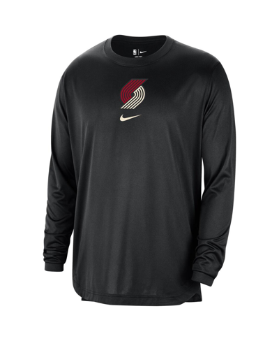 Shop Nike Men's  Black Distressed Portland Trail Blazers 2023/24 City Edition Authentic Pregame Performanc