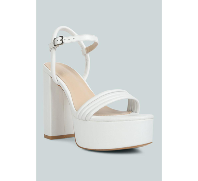 Shop Rag & Co Cruella Womens Block Heel Platform Sandals In White