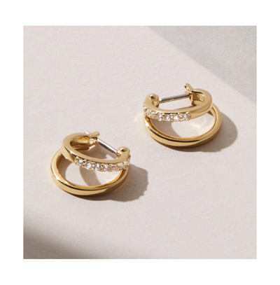 Shop Ana Luisa Double Hoop Earrings In Gold