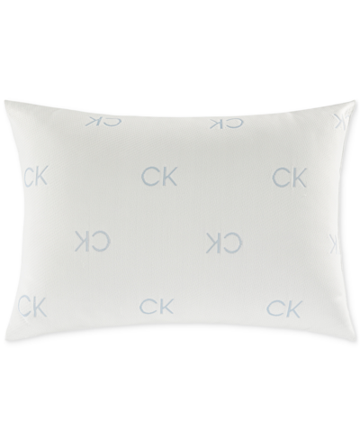 Shop Calvin Klein Cooling Knit Pillow, Standard/queen In Blue