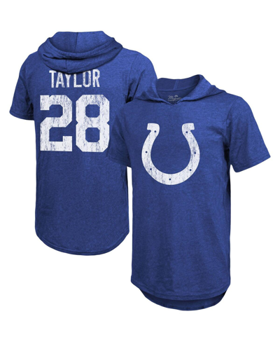 Majestic Threads Jonathan Taylor Royal Indianapolis Colts Player Name & Number Tri-blend Hoodie T-sh In Royal