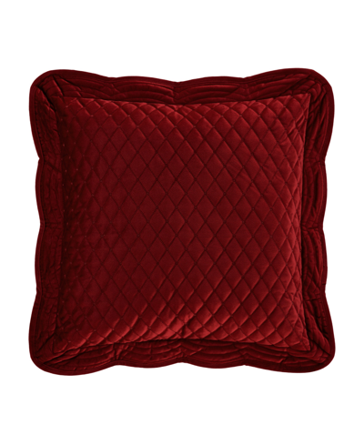 Shop J Queen New York Marissa Square Quilted Decorative Pillow, 18" In Crimson