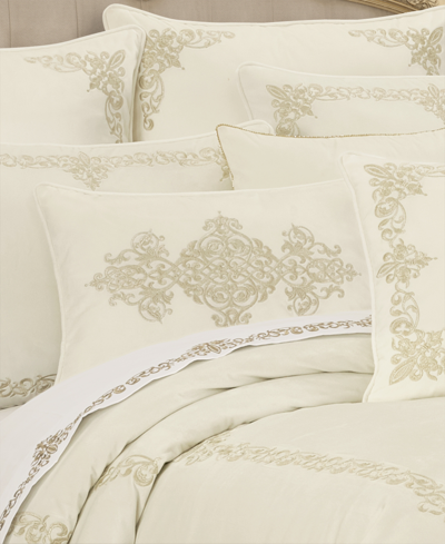 J Queen New York Noelle Boudoir Embellished Decorative Pillow, 15" X 22" In Winter White