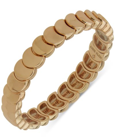 Shop Anne Klein Gold-tone Disc Chain Stretch Bracelet