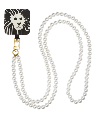 Shop Anne Klein Women's Imitation Pearl Crossbody Iphone Chain In White