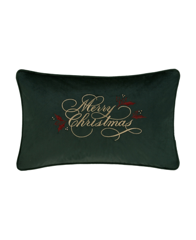 Shop J Queen New York Merry Christmas Berries Boudoir Pillow, 15" X 22" In Evergreen
