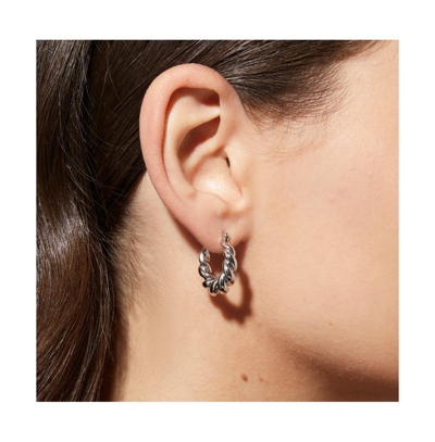 Shop Ana Luisa Twisted Hoop Earrings In Silver