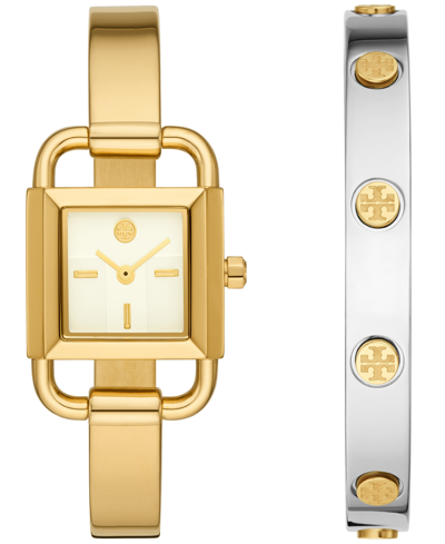 Shop Tory Burch Women's Phipps Gold-tone Stainless Steel Bracelet Watch 22mm Gift Set In Multicolor