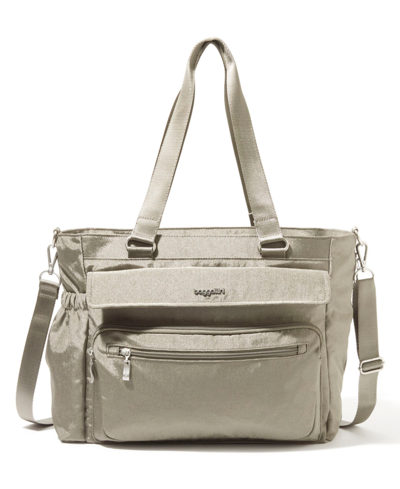Shop Baggallini Modern Extra Large Laptop Tote In Sterling Shimmer