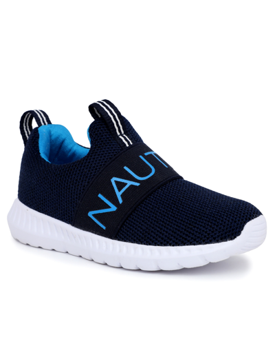 Shop Nautica Little Boys Mattoon Athletic Sneakers In Navy Knit