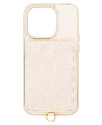 Anne Klein Women's Ivory Saffiano Leather Iphone 14 Pro Max Case In Ivory