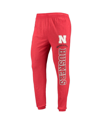 Concepts Sport Men's  Scarlet, Charcoal Nebraska Huskers Meter Long Sleeve Hoodie T-shirt And Jogger In Scarlet,charcoal