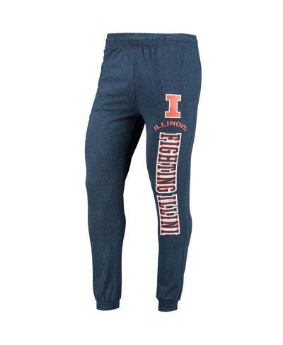 Concepts Sport Men's  Heathered Navy, Heathered Charcoal Illinois Fighting Illini Meter Long Sleeve H In Navy,heathered Charcoal