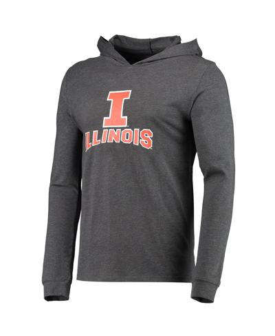 Concepts Sport Men's  Heathered Navy, Heathered Charcoal Illinois Fighting Illini Meter Long Sleeve H In Navy,heathered Charcoal
