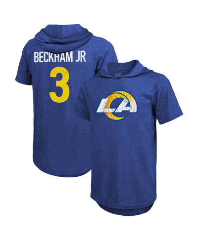Shop Majestic Men's  Threads Odell Beckham Jr. Royal Los Angeles Rams Player Name & Number Tri-blend Hoodi