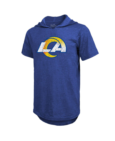 Majestic Threads Odell Beckham Jr. Royal Los Angeles Rams Player Name & Number Tri-blend Hoodie T-sh In Royal