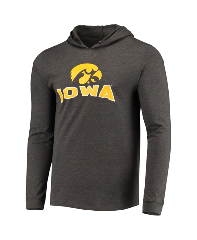Concepts Sport Men's  Black, Charcoal Iowa Hawkeyes Meter Long Sleeve Hoodie T-shirt And Jogger Pants In Gray