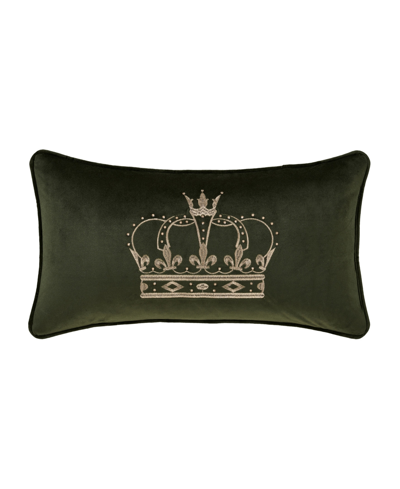 J Queen New York Townsend Crown Boudoir Decorative Pillow, 15" X 20" In Forest
