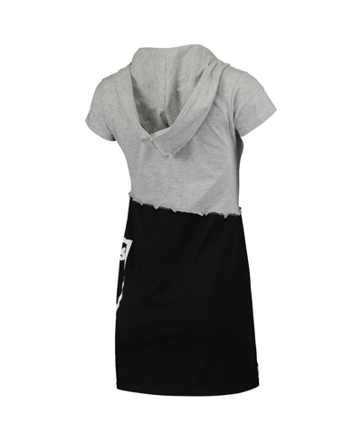 Shop Refried Apparel Women's  Gray, Black Las Vegas Raiders Hooded Mini Dress In Gray,black