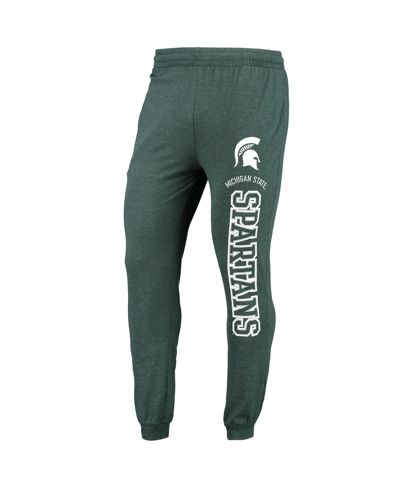 Concepts Sport Green/heather Charcoal Michigan State Spartans Meter Long Sleeve Hoodie T-shirt & Jog In Green,heathered Charcoal