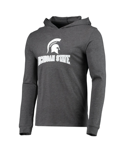 Concepts Sport Green/heather Charcoal Michigan State Spartans Meter Long Sleeve Hoodie T-shirt & Jog In Green,heathered Charcoal