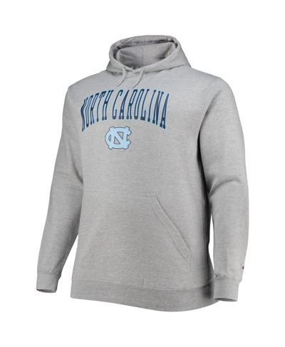 Shop Champion Men's  Heather Gray North Carolina Tar Heels Big And Tall Arch Over Logo Powerblend Pullover