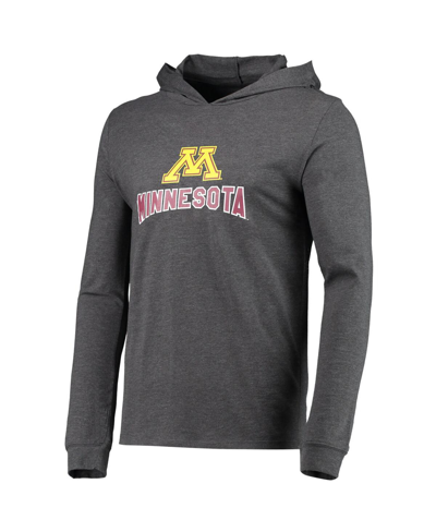 Concepts Sport Men's  Heathered Maroon And Heathered Charcoal Minnesota Golden Gophers Meter Long Sle In Maroon,heathered Charcoal