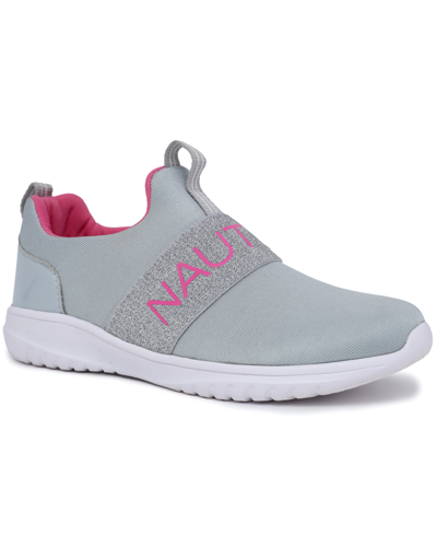 Shop Nautica Little Girls Canvey Slip On Sneakers In Gray