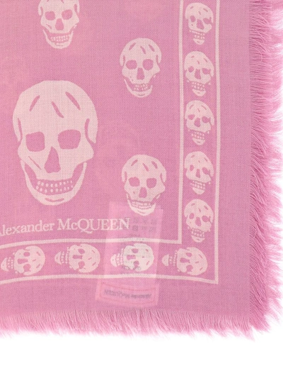 Shop Alexander Mcqueen "skull" Scarf In Pink