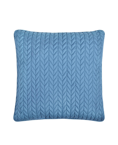 Shop J By J Queen Cayman Quilted Decorative Pillow, 20" X 20" In Blue