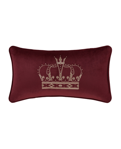 Shop J Queen New York Townsend Crown Boudoir Decorative Pillow, 15" X 20" In Red