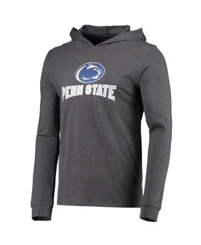 Concepts Sport Navy/heather Charcoal Penn State Nittany Lions Meter Long Sleeve Hoodie T-shirt & Jog In Navy,heathered Charcoal