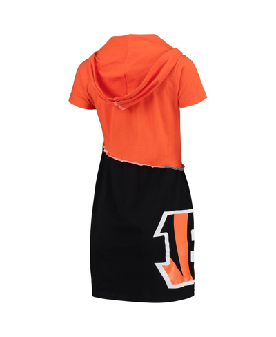 Refried Apparel Orange/black Cincinnati Bengals Sustainable Hooded Mini Dress In Orange,black