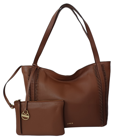 Shop Lodis Erica Leather Tote In Chestnut