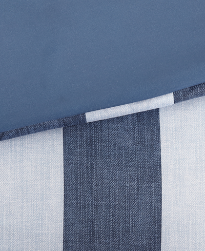 Shop Juicy Couture Denim Stripe 3-pc. Reversible Duvet Cover Set, King In Blue Stripe